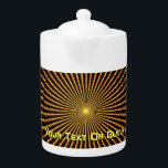 Tetera Pulsar<br><div class="desc">Una imagen fractal de color negro y amarillo,  rayado y con forma de estrella. Añade tu propio texto.</div>