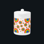 Tetera Puntos de la polca arcoiris<br><div class="desc">El polka arcoiris sigue un patrón.</div>