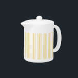 Tetera Rayas de caramelo amarillo pálido y blanco<br><div class="desc">Rayas de caramelo amarillo pálido y blanco</div>
