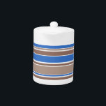 Tetera Rayas marrones y azules<br><div class="desc">Rayas marrones y azules</div>