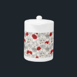 Tetera Red Poppies<br><div class="desc">Rojo Poppies giratorio moda flores beige floral</div>