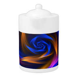 Tetera Resumen Forma de vórtice Naranja azul