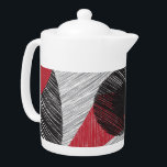 Tetera Resumen moderno rojo negro<br><div class="desc">Un trabajo expresionista abstracto basado en la familia y la fuerza y poder que puede tener.</div>