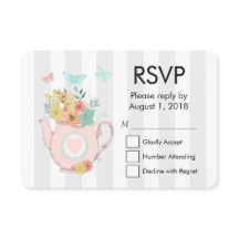 Tetera rosa con flores y mariposas RSVP