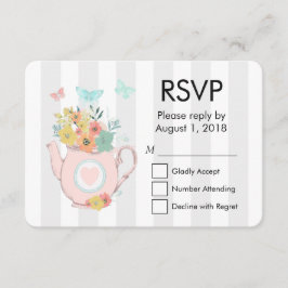 Tetera rosa con flores y mariposas RSVP