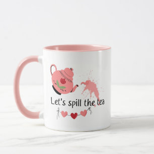 Tetera Rosa Divertida Taza de Café Chica de los Ch