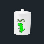 Tetera RRAWR T-Rex lindo y enojado<br><div class="desc">¡Qué personalizado enojado! Diseño original personalizado. ¡Rawr!</div>