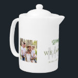 Tetera Te Aman Mamá Dos Personalizados De Fotografía<br><div class="desc">Dos Personalizados de fotografía Teapot. Por mamá. Te Amamos. Nombre.</div>