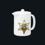Tetera Tea Pot "Cowgirl Diva"<br><div class="desc">Otros diseños y productos divertidos con DIVAtude creados por Lady Denise en www.zazzle.com/LadyDenise</div>