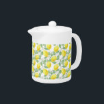 Tetera Teapot-Lemons<br><div class="desc">Esta Tetera se muestra en blanco con una hermosa huella de limones. Se muestra un tamaño pequeño. Personalizar este artículo o compra tal cual.</div>