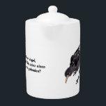 Tetera Teekannen mit  der Amsel<br><div class="desc">Die Amsel wurde freihändig mit Tusche gemalt. Es gibt ein deutsches Sprichwort: „Der frühe Vogel fängt den Wurm.“ 
In diesem Entwurf kombiniere ich den Vogel und diese Redewendung zu ein anderes Gefühl.</div>