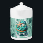 Tetera Torta de torta tropical de menta de leche con tete<br><div class="desc">Torta de torta tropical de menta de leche con tetera de porcelana</div>