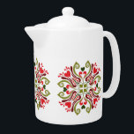 Tetera Tulip Floral Motif húngaro<br><div class="desc">Esta es una estampa de arte tradicional húngara,  hecha con nuestro motivo más usado: el Tulip</div>