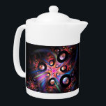 Tetera Un asunto de toroides<br><div class="desc">Imagen fractal multicolor con muchos toroides espaciales negativos sobre un fondo estrellado.</div>
