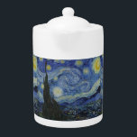 Tetera Vintage Van Gogh La Noche Starry<br><div class="desc">Este diseño está inspirado en el aceite de 1889 de Vincent van Gogh sobre pintura de lona llamado "La noche estrellada".</div>