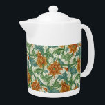 Tetera William Morris Flores de Flores Florales de Estem<br><div class="desc">William Morris Single Stem Vintage Floral Flowers Teapot - Embellishing this product is Single Stem, un diseño creado en 1905 por John Dearle (1859-1932). Single Stem presenta hojas de acanto azul-verde y grandes flores rosadas, sobre un patrón foliado más pequeño con un suelo oscuro. Cabe señalar que Dearle era un...</div>