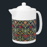 Tetera William Morris Flores Foliage Rojo amarillo verde<br><div class="desc">William Morris Flowers Foliage Green Yellow Red Teapot - La imagen que decora este producto es un elegante patrón floral diseñado por John Dearle,  protegido de William Morris. El patrón presenta una hermosa mezcla de flores coloridas enclavadas contra el follaje estilizado.</div>