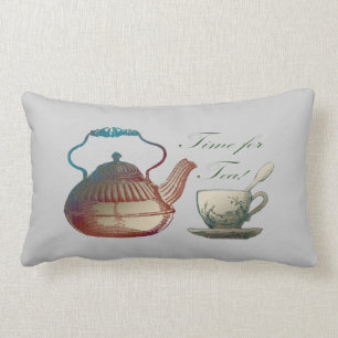 Tetera y almohada del arte de la taza de té