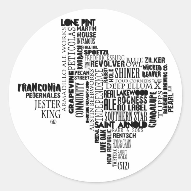 Texas Beer Pegatina (Anverso)