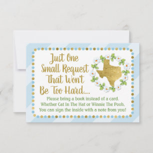 Texas Blue Gold Baby Shower Trae una tarjeta de li