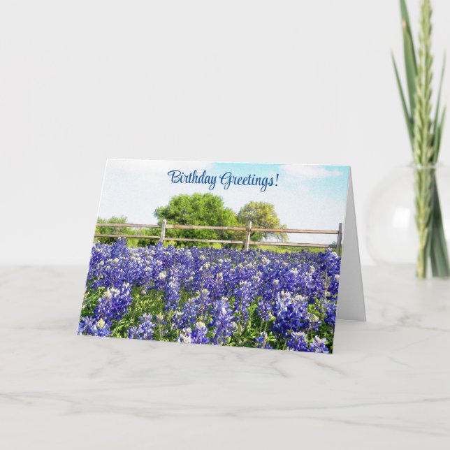 Texas Bluebonnet Flowers Tarjeta de felicitación d (Anverso)