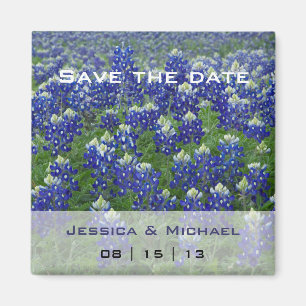 Texas Bluebonnets Flo Wedding Salva el imán de la 