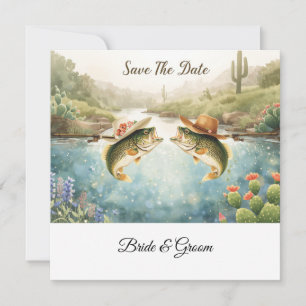 Texas Bodas de Pesca Save the Date Vaquero