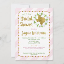 Texas Bridal Shower Invitación Oro Rosa