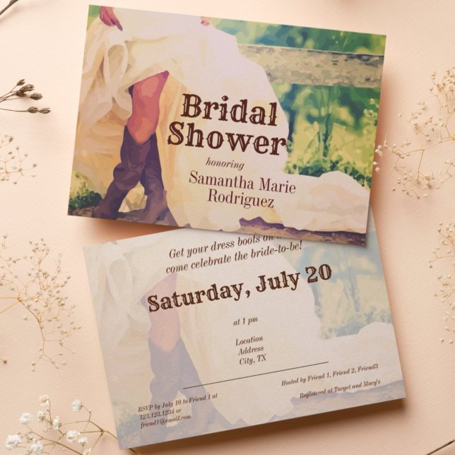 Texas Bride en Boots Invitación a ducha de novia (Subido por el creador)