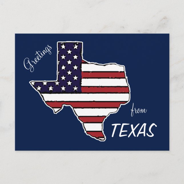 Texas delinea la postal del personalizable de la b (Anverso)