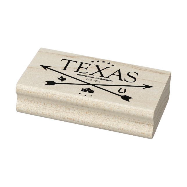 Texas Est. Sello de arte de goma de 1836 flechas (Sello)