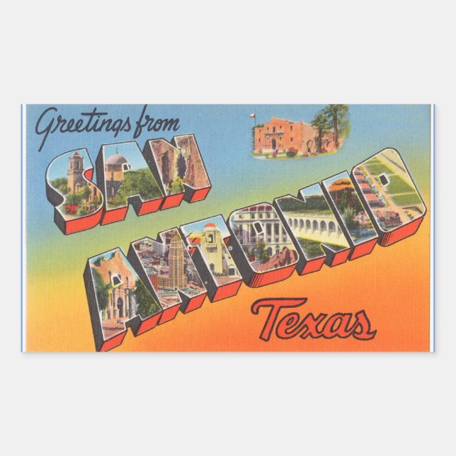 Texas, Hoja de Cuatro pegatinas de San Antonio (Anverso)