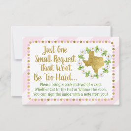 Texas Pink Gold Baby Shower trae una tarjeta de li