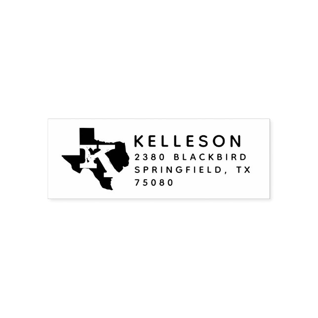 Texas Stamping | Sello de autoentrada de dirección (Diseño)