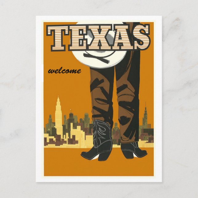 Texas, tarjeta postal de viaje por antigüedad (Anverso)