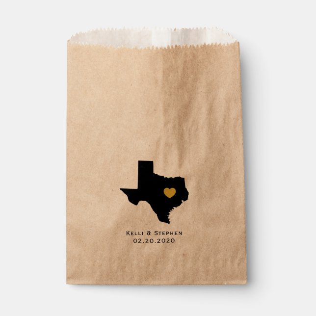 Texas Wedding Favor Treacks, bolsas de regalo (Anverso)