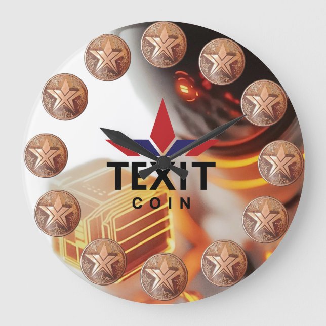 TeXit Moneda logotipo OFICIAL Tiempo Reloj grande (Anverso)