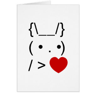 Texto ASCII Arte Conejo conejo conejo dar corazón