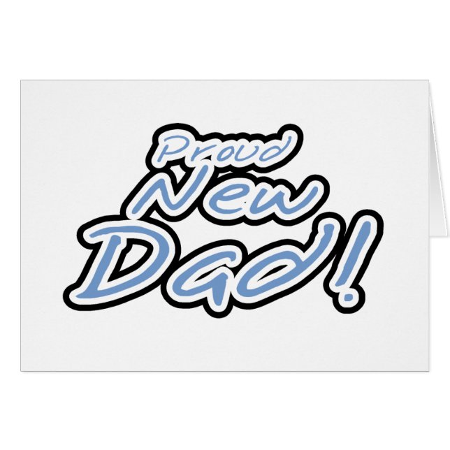 Texto azul/negro Orgulloso padre nuevo (Anverso (Horizontal))
