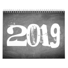 Texto blanco y negro 2019 del calendario de la