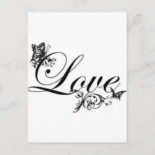 Texto de amor con postal Personalizado de mariposa