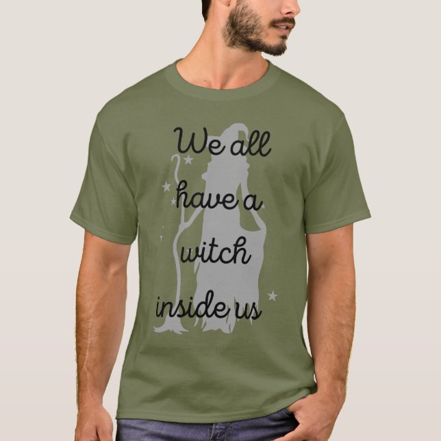 Texto de bruja en camiseta (Anverso)