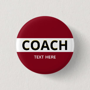 Texto de Coach en botón borgoña