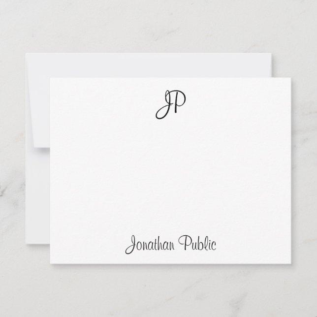 Texto de escritura a mano Monograma plantilla clás (Anverso)