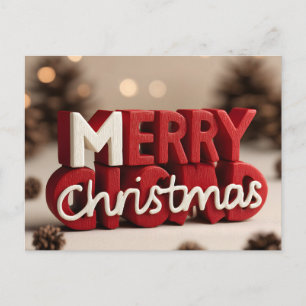 Texto de Feliz Navidad Rojo y Blanco Renderizado e
