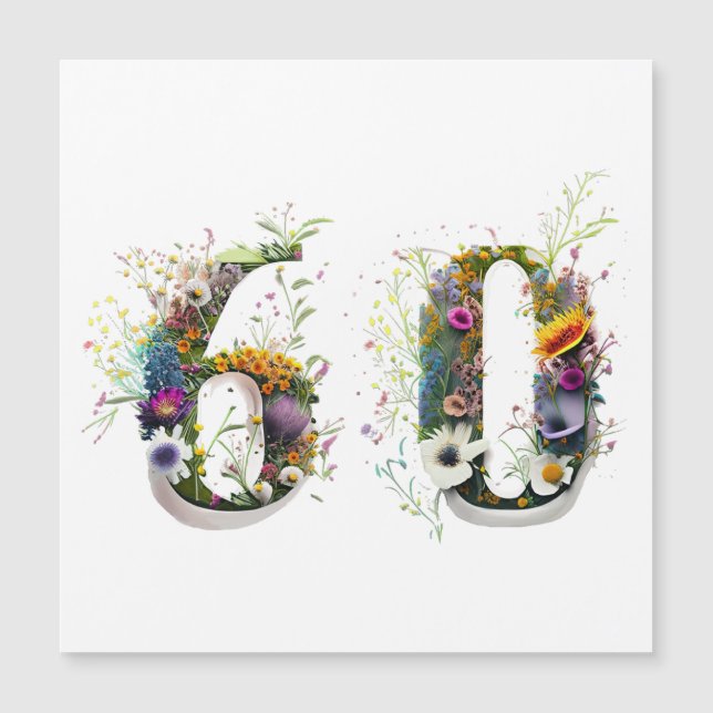 Texto de flores silvestres decorativas para 60 cum (Anverso)