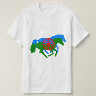 Texto de la bandera gitana rumana y camiseta de ca