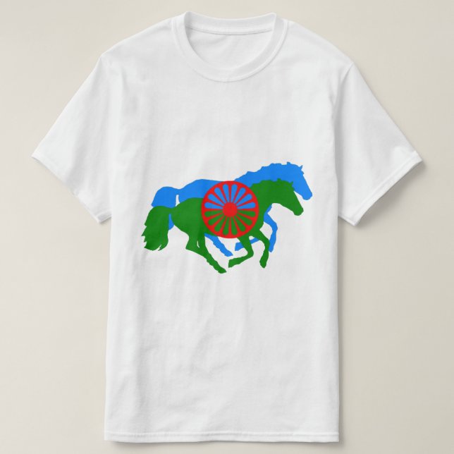 Texto de la bandera gitana rumana y camiseta de ca (Diseño del anverso)