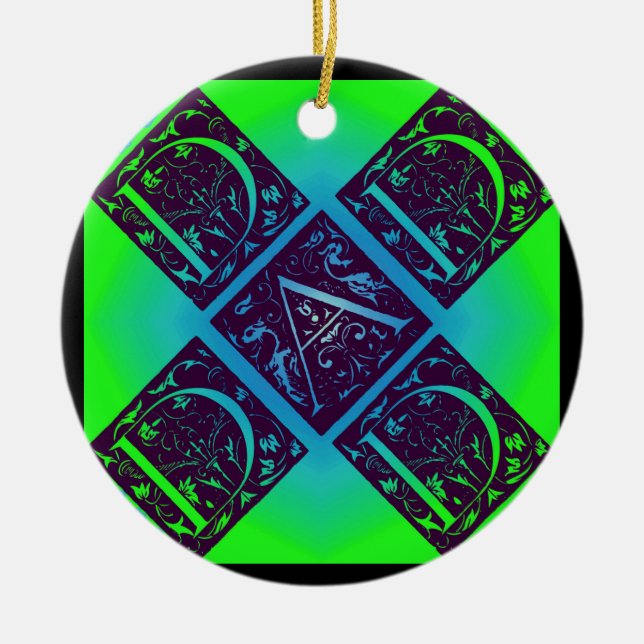 Texto de Papá Azul y Ornamento Verde (Frente)