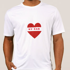 Texto de papá personalizado en camiseta de corazón